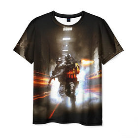 Мужская футболка 3D с принтом Battlefield , 100% полиэфир | прямой крой, круглый вырез горловины, длина до линии бедер | battlefield | bf3 | bf4 | dice | frostbite