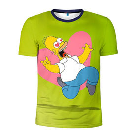 Мужская футболка 3D спортивная с принтом Гомер , 100% полиэстер с улучшенными характеристиками | приталенный силуэт, круглая горловина, широкие плечи, сужается к линии бедра | гомер
