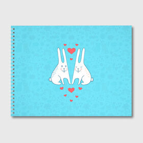 Альбом для рисования с принтом Зай и зая , 100% бумага
 | матовая бумага, плотность 200 мг. | Тематика изображения на принте: 14 февраля | bear | love | teddy | валентин | влюбленный | зайчик | зая | заяц | любовь | милый | рисунок | сердечко | сердце
