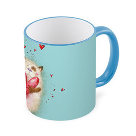 Кружка 3D с принтом Котик , керамика | ёмкость 330 мл | Тематика изображения на принте: 14 февраля | bear | love | teddy | валентин | влюбленный | киска | кот | котик | любовь | милый | рисунок | сердечко | сердце