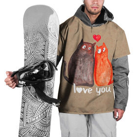 Накидка на куртку 3D с принтом Влюбленные котики , 100% полиэстер |  | Тематика изображения на принте: 14 февраля | bear | love | teddy | валентин | влюбленный | киска | кот | котик | любовь | милый | рисунок | сердечко | сердце