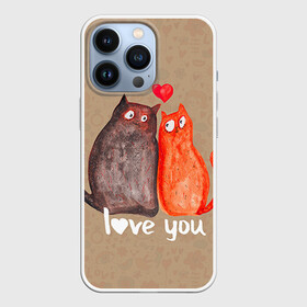 Чехол для iPhone 13 Pro с принтом Влюбленные котики ,  |  | 14 февраля | bear | love | teddy | валентин | влюбленный | киска | кот | котик | любовь | милый | рисунок | сердечко | сердце