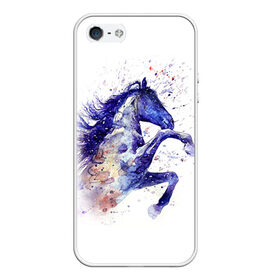 Чехол для iPhone 5/5S матовый с принтом Лошадь Арт 4 , Силикон | Область печати: задняя сторона чехла, без боковых панелей | horse | horseshoe | акварель | головалошади | грива | единорог | жеребец | животные | конь | лошадь | лошадьскрыльями | подкова | природа | рисуноккрасками