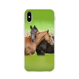 Чехол для Apple iPhone X силиконовый матовый с принтом Лошади 2 , Силикон | Печать на задней стороне чехла, без боковой панели | horse | horseshoe | акварель | головалошади | грива | единорог | жеребец | животные | конь | лошадь | лошадьскрыльями | подкова | природа | рисуноккрасками