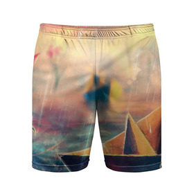 Мужские шорты 3D спортивные с принтом Бумажный кораблик ,  |  | art | арт | рисунок | художник