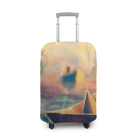 Чехол для чемодана 3D с принтом Бумажный кораблик , 86% полиэфир, 14% спандекс | двустороннее нанесение принта, прорези для ручек и колес | art | арт | рисунок | художник