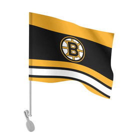 Флаг для автомобиля с принтом Boston Bruins , 100% полиэстер | Размер: 30*21 см | boston bruins | hockey | nhl | нхл | спорт | хоккей