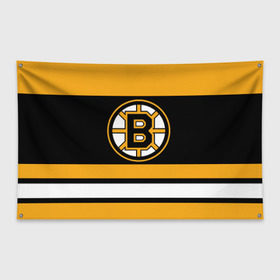 Флаг-баннер с принтом Boston Bruins , 100% полиэстер | размер 67 х 109 см, плотность ткани — 95 г/м2; по краям флага есть четыре люверса для крепления | boston bruins | hockey | nhl | нхл | спорт | хоккей