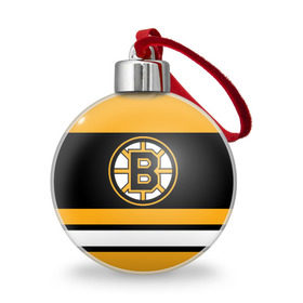 Ёлочный шар с принтом Boston Bruins , Пластик | Диаметр: 77 мм | boston bruins | hockey | nhl | нхл | спорт | хоккей