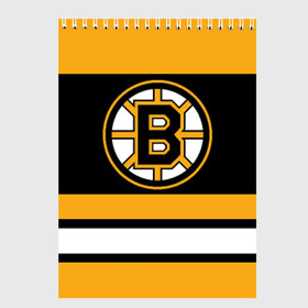 Скетчбук с принтом Boston Bruins , 100% бумага
 | 48 листов, плотность листов — 100 г/м2, плотность картонной обложки — 250 г/м2. Листы скреплены сверху удобной пружинной спиралью | boston bruins | hockey | nhl | нхл | спорт | хоккей