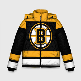 Зимняя куртка для мальчиков 3D с принтом Boston Bruins , ткань верха — 100% полиэстер; подклад — 100% полиэстер, утеплитель — 100% полиэстер | длина ниже бедра, удлиненная спинка, воротник стойка и отстегивающийся капюшон. Есть боковые карманы с листочкой на кнопках, утяжки по низу изделия и внутренний карман на молнии. 

Предусмотрены светоотражающий принт на спинке, радужный светоотражающий элемент на пуллере молнии и на резинке для утяжки | boston bruins | hockey | nhl | нхл | спорт | хоккей