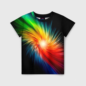 Детская футболка 3D с принтом Звезда радуга , 100% гипоаллергенный полиэфир | прямой крой, круглый вырез горловины, длина до линии бедер, чуть спущенное плечо, ткань немного тянется | звезда радуга | небо | свет | спектр