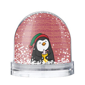 Снежный шар с принтом Пингвиня , Пластик | Изображение внутри шара печатается на глянцевой фотобумаге с двух сторон | пингвин