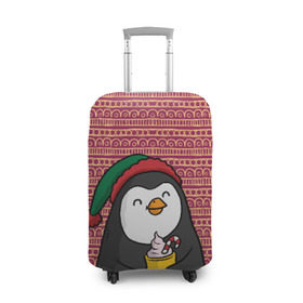 Чехол для чемодана 3D с принтом Пингвиня , 86% полиэфир, 14% спандекс | двустороннее нанесение принта, прорези для ручек и колес | пингвин