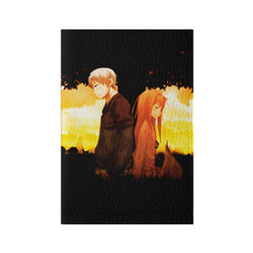 Обложка для паспорта матовая кожа с принтом Волчица и Пряности 4 , натуральная матовая кожа | размер 19,3 х 13,7 см; прозрачные пластиковые крепления | anime | okami to koshinryo | оками