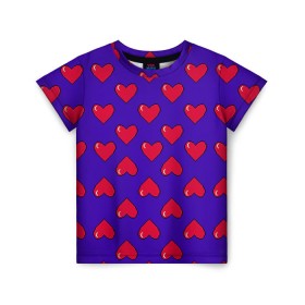 Детская футболка 3D с принтом Пиксельная любовь , 100% гипоаллергенный полиэфир | прямой крой, круглый вырез горловины, длина до линии бедер, чуть спущенное плечо, ткань немного тянется | 14 февраля | love | влюбленный | любовь | рисунок | сердечки | сердечко | сердце