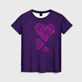 Женская футболка 3D с принтом Облака любви , 100% полиэфир ( синтетическое хлопкоподобное полотно) | прямой крой, круглый вырез горловины, длина до линии бедер | 14 февраля | love | влюбленный | любовь | рисунок | сердечки | сердечко | сердце