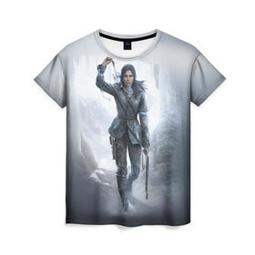 Женская футболка 3D с принтом Rise of the Tomb Raider , 100% полиэфир ( синтетическое хлопкоподобное полотно) | прямой крой, круглый вырез горловины, длина до линии бедер | rise of the tomb raider | tomb raider | райдер | том райдер