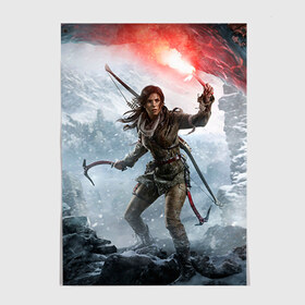 Постер с принтом Rise of the Tomb Raider , 100% бумага
 | бумага, плотность 150 мг. Матовая, но за счет высокого коэффициента гладкости имеет небольшой блеск и дает на свету блики, но в отличии от глянцевой бумаги не покрыта лаком | rise of the tomb raider | tomb raider | райдер | том райдер