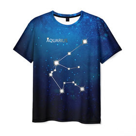 Мужская футболка 3D с принтом Водолей , 100% полиэфир | прямой крой, круглый вырез горловины, длина до линии бедер | водолей | звезда | звезды | знак зодиака | космос | созвездие