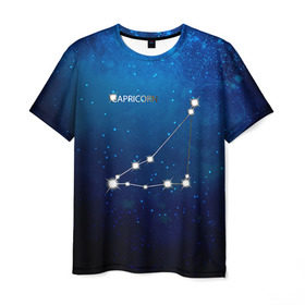 Мужская футболка 3D с принтом Козерог , 100% полиэфир | прямой крой, круглый вырез горловины, длина до линии бедер | звезда | звезды | знак зодиака | козерог | космос | созвездие