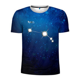 Мужская футболка 3D спортивная с принтом Овен , 100% полиэстер с улучшенными характеристиками | приталенный силуэт, круглая горловина, широкие плечи, сужается к линии бедра | звезда | звезды | знак зодиака | космос | овен | созвездие