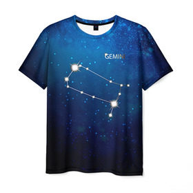 Мужская футболка 3D с принтом Близнецы , 100% полиэфир | прямой крой, круглый вырез горловины, длина до линии бедер | близнецы | звезда | звезды | знак зодиака | космос | созвездие