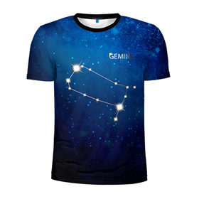 Мужская футболка 3D спортивная с принтом Близнецы , 100% полиэстер с улучшенными характеристиками | приталенный силуэт, круглая горловина, широкие плечи, сужается к линии бедра | близнецы | звезда | звезды | знак зодиака | космос | созвездие