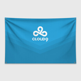 Флаг-баннер с принтом Cloud 9 , 100% полиэстер | размер 67 х 109 см, плотность ткани — 95 г/м2; по краям флага есть четыре люверса для крепления | 9 | c9 | cloud | csgo | team | клауда | ксго | найн