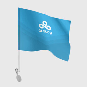 Флаг для автомобиля с принтом Cloud 9 , 100% полиэстер | Размер: 30*21 см | 9 | c9 | cloud | csgo | team | клауда | ксго | найн