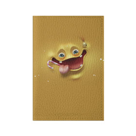 Обложка для паспорта матовая кожа с принтом Пластилиновый смайл , натуральная матовая кожа | размер 19,3 х 13,7 см; прозрачные пластиковые крепления | Тематика изображения на принте: мульт | рожица | смайл | улыбка