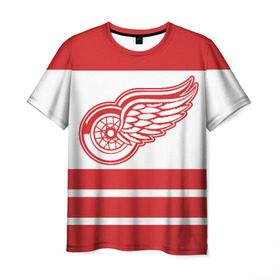 Мужская футболка 3D с принтом Detroit Red Wings , 100% полиэфир | прямой крой, круглый вырез горловины, длина до линии бедер | detroit red wings | hockey | nhl | нхл | спорт | хоккей