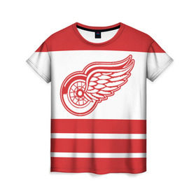 Женская футболка 3D с принтом Detroit Red Wings , 100% полиэфир ( синтетическое хлопкоподобное полотно) | прямой крой, круглый вырез горловины, длина до линии бедер | detroit red wings | hockey | nhl | нхл | спорт | хоккей