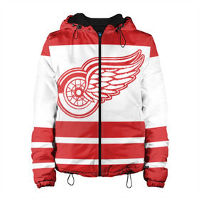 Женская куртка 3D с принтом Detroit Red Wings , ткань верха — 100% полиэстер, подклад — флис | прямой крой, подол и капюшон оформлены резинкой с фиксаторами, два кармана без застежек по бокам, один большой потайной карман на груди. Карман на груди застегивается на липучку | detroit red wings | hockey | nhl | нхл | спорт | хоккей