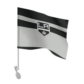 Флаг для автомобиля с принтом Los Angeles Kings , 100% полиэстер | Размер: 30*21 см | hockey | los angeles kings | nhl | нхл | спорт | хоккей