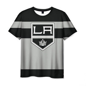 Мужская футболка 3D с принтом Los Angeles Kings , 100% полиэфир | прямой крой, круглый вырез горловины, длина до линии бедер | hockey | los angeles kings | nhl | нхл | спорт | хоккей