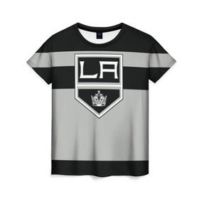 Женская футболка 3D с принтом Los Angeles Kings , 100% полиэфир ( синтетическое хлопкоподобное полотно) | прямой крой, круглый вырез горловины, длина до линии бедер | hockey | los angeles kings | nhl | нхл | спорт | хоккей