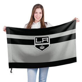 Флаг 3D с принтом Los Angeles Kings , 100% полиэстер | плотность ткани — 95 г/м2, размер — 67 х 109 см. Принт наносится с одной стороны | hockey | los angeles kings | nhl | нхл | спорт | хоккей