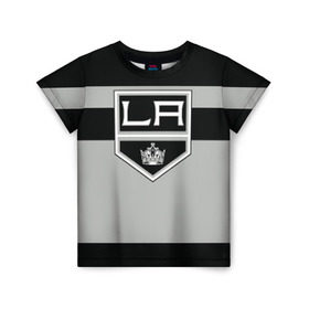 Детская футболка 3D с принтом Los Angeles Kings , 100% гипоаллергенный полиэфир | прямой крой, круглый вырез горловины, длина до линии бедер, чуть спущенное плечо, ткань немного тянется | Тематика изображения на принте: hockey | los angeles kings | nhl | нхл | спорт | хоккей