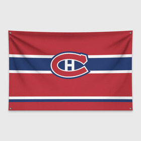 Флаг-баннер с принтом Montreal Canadiens , 100% полиэстер | размер 67 х 109 см, плотность ткани — 95 г/м2; по краям флага есть четыре люверса для крепления | hockey | montreal canadien | nhl | нхл | спорт | хоккей