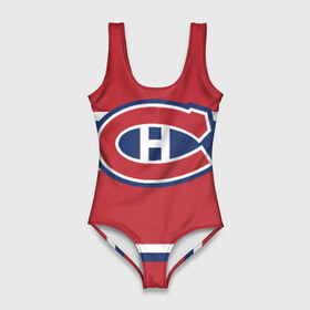 Купальник-боди 3D с принтом Montreal Canadiens , 82% полиэстер, 18% эластан | Круглая горловина, круглый вырез на спине | hockey | montreal canadien | nhl | нхл | спорт | хоккей