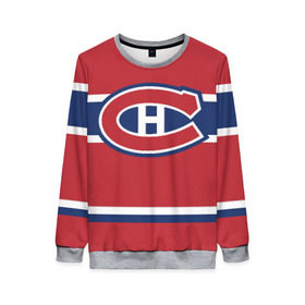 Женский свитшот 3D с принтом Montreal Canadiens , 100% полиэстер с мягким внутренним слоем | круглый вырез горловины, мягкая резинка на манжетах и поясе, свободная посадка по фигуре | hockey | montreal canadien | nhl | нхл | спорт | хоккей