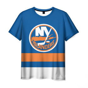 Мужская футболка 3D с принтом New York Islanders , 100% полиэфир | прямой крой, круглый вырез горловины, длина до линии бедер | hockey | new york islander | nhl | нхл | спорт | хоккей