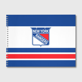 Альбом для рисования с принтом New York Rangers , 100% бумага
 | матовая бумага, плотность 200 мг. | Тематика изображения на принте: hockey | new york rangers | nhl | нхл | спорт | хоккей