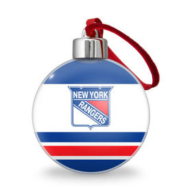 Ёлочный шар с принтом New York Rangers , Пластик | Диаметр: 77 мм | Тематика изображения на принте: hockey | new york rangers | nhl | нхл | спорт | хоккей