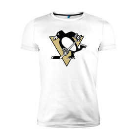 Мужская футболка премиум с принтом Pittsburgh Penguins , 92% хлопок, 8% лайкра | приталенный силуэт, круглый вырез ворота, длина до линии бедра, короткий рукав | pittsburgh penguinspittsburgh penguins