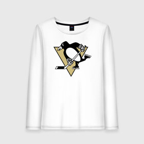 Женский лонгслив хлопок с принтом Pittsburgh Penguins , 100% хлопок |  | pittsburgh penguinspittsburgh penguins