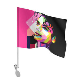 Флаг для автомобиля с принтом Майкл Джексон , 100% полиэстер | Размер: 30*21 см | michael jackson | майкл джексон | поп арт | портрет