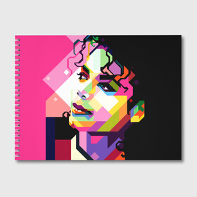 Альбом для рисования с принтом Майкл Джексон , 100% бумага
 | матовая бумага, плотность 200 мг. | Тематика изображения на принте: michael jackson | майкл джексон | поп арт | портрет