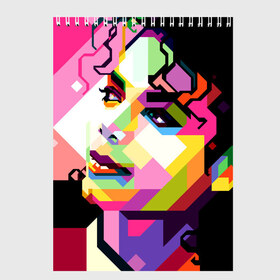 Скетчбук с принтом Майкл Джексон , 100% бумага
 | 48 листов, плотность листов — 100 г/м2, плотность картонной обложки — 250 г/м2. Листы скреплены сверху удобной пружинной спиралью | michael jackson | майкл джексон | поп арт | портрет